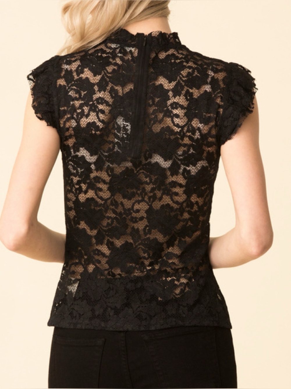 L’Agence Ruffle Lace Top - Picture 2 of 7